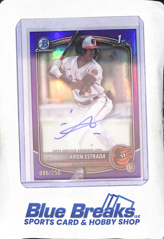 2025 Bowman - Aron Estrada - 1st Bowman Chrome Purple Autograph - /250 - Baltimore Orioles - Baseball - #CPA-AES