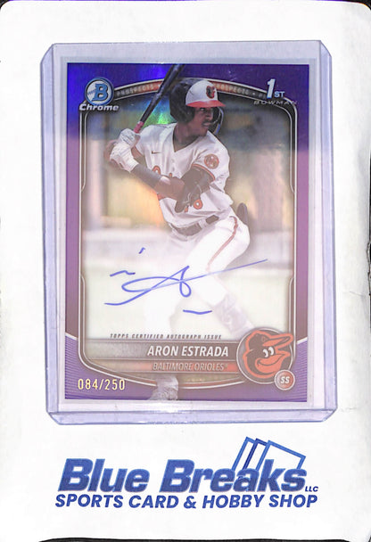 2025 Bowman - Aron Estrada - 1st Bowman Chrome Purple Autograph - /250 - Baltimore Orioles - Baseball - #CPA-AES