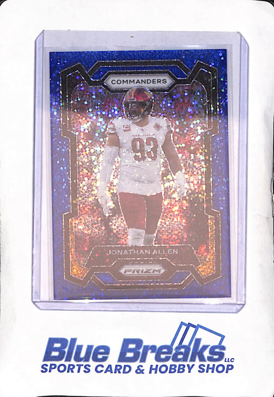 2023 Panini Prizm - Jonathan Allen - Blue Sparkle - 3/96 - Washington Commanders - Football - #298