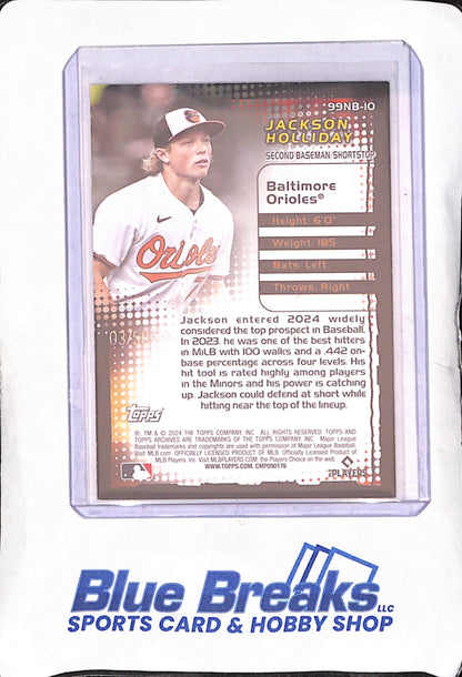 2024 Topps Archives - Jackson Holliday - New Breed RC - 3/50 - Baltimore Orioles - Baseball - #99NB-10