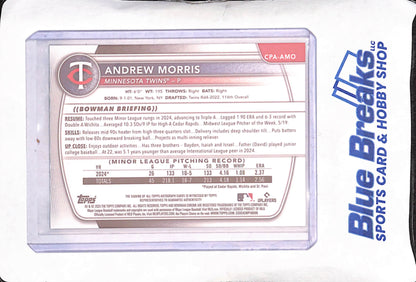 2025 Bowman Chrome - Andrew Morris - Green Lava 1st Bowman - Autograph -57/99 -Minnesota Twins - Baseball - #CPA-AMO