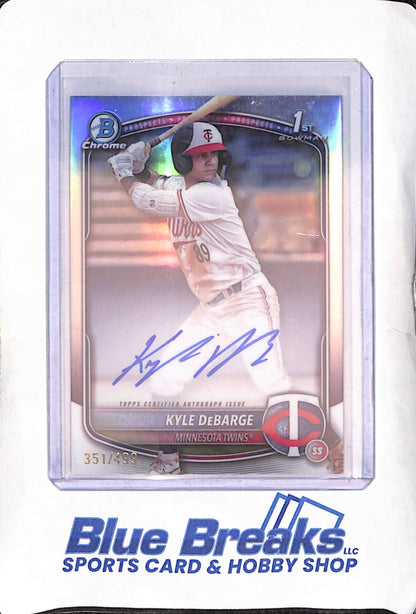 2025 Bowman Chrome - Kyle DeBarge - 1st Bowman Refractor - Autograph - 351/499 - Minnesota Twins - Baseball - #CPA-KD