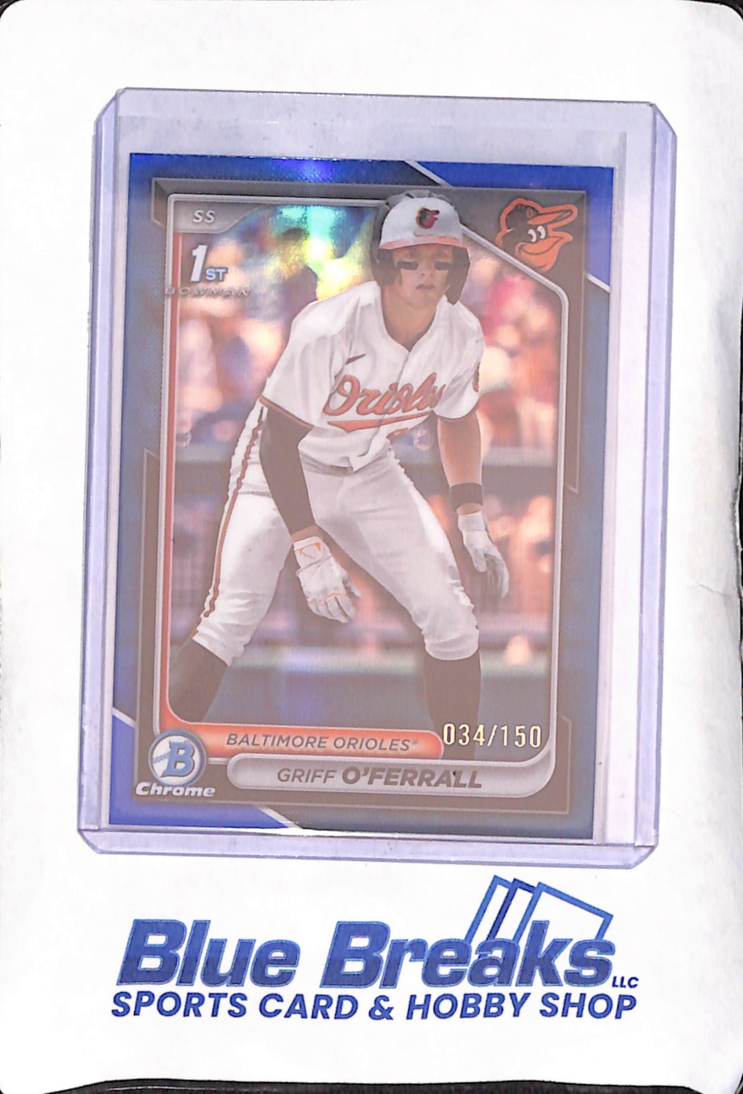 2024 Bowman Draft Chrome - Griff O'Ferrall - Blue 1st Bowman - 34/150 - Baltimore Orioles - Baseball - #BDC-21