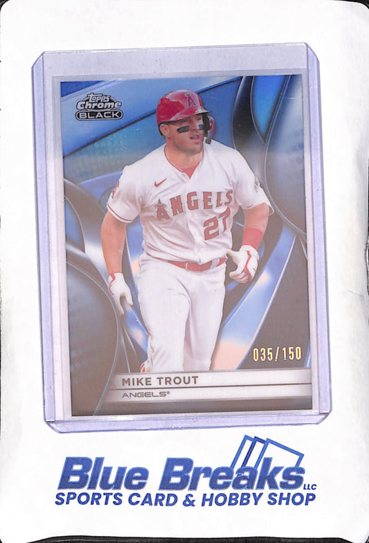 2025 Topps Chrome Black - Mike Trout - Blue - 25/250 - Los Angeles Angels - Baseball - #5