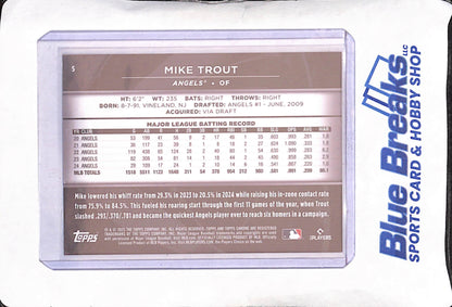 2025 Topps Chrome Black - Mike Trout - Blue - 25/250 - Los Angeles Angels - Baseball - #5