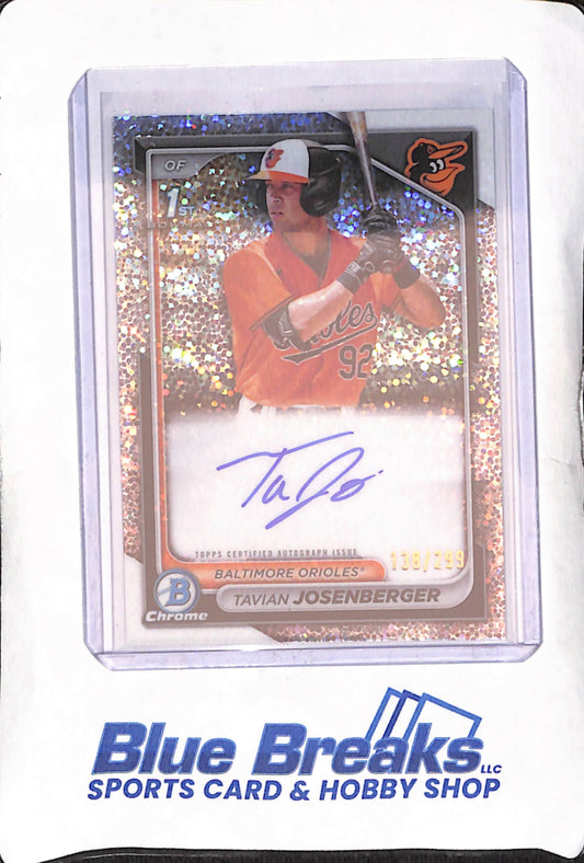 2024 Bowman Chrome - Tavian Josenberger - 1st Bowman Speckle - Autograph - 138/299 - Baltimore Orioles - Baseball - #CPA-TJ