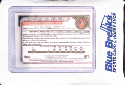 2024 Bowman Chrome - Tavian Josenberger - 1st Bowman Speckle - Autograph - 138/299 - Baltimore Orioles - Baseball - #CPA-TJ