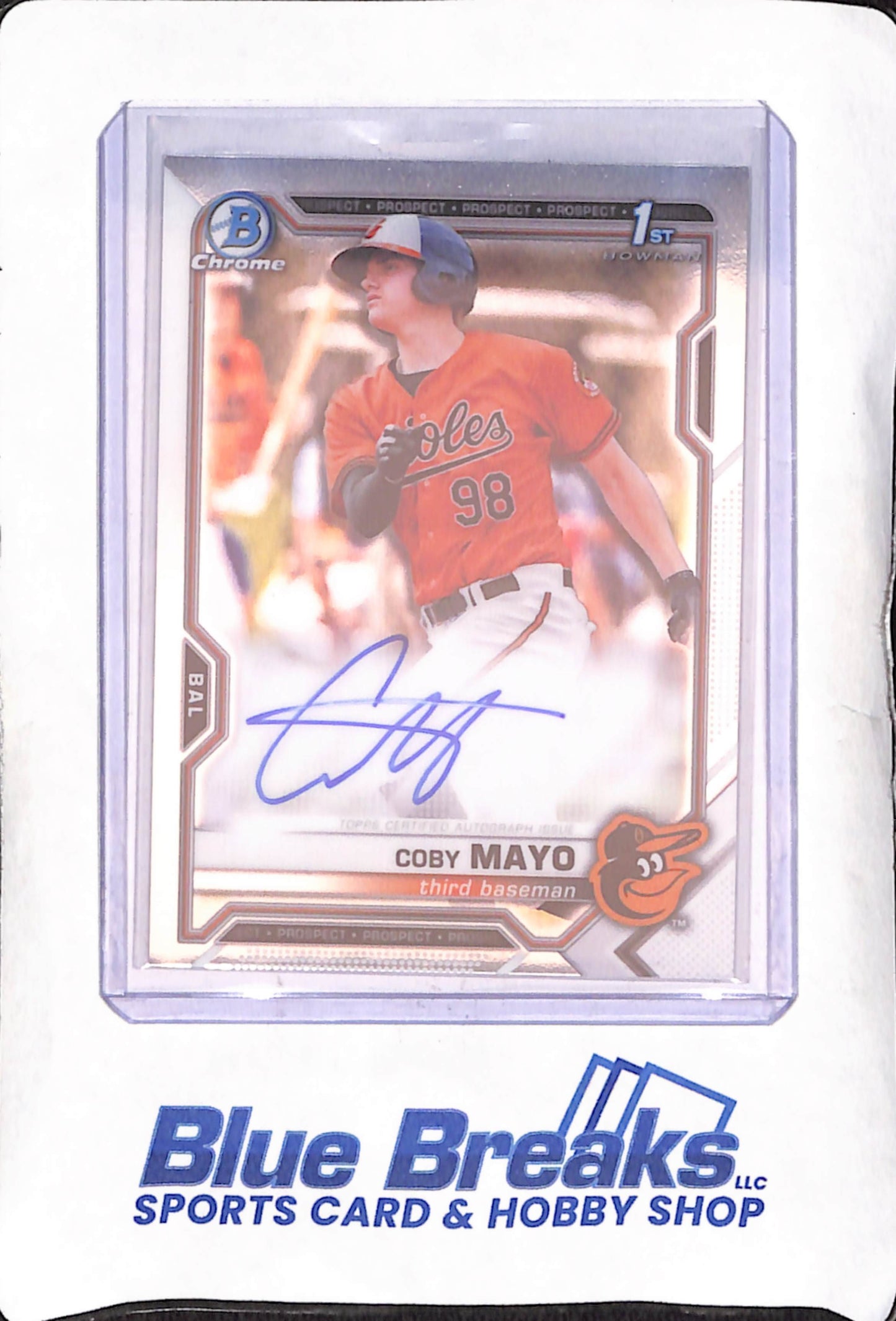 2021 Bowman Chrome - Coby Mayo - 1st Bowman - Autograph - Baltimore Orioles - Baseball - #CPA-CMA