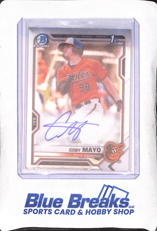 2021 Bowman Chrome - Coby Mayo - 1st Bowman - Autograph - Baltimore Orioles - Baseball - #CPA-CMA