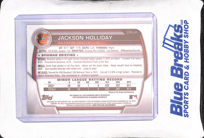 2023 Bowman Chrome - Jackson Holliday - Autograph - Baltimore Orioles - Baseball - #CPA-JH