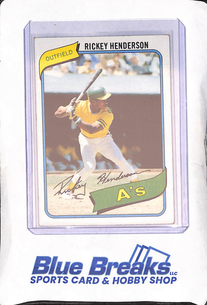 1980 Topps - Rickey Henderson - RC - Oakland Athletics - Baseball - #482