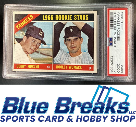 1966 Topps Yankees Rookie Stars Bobby Murcer Dooley Womack #469 RC PSA 2 New York Yankees
