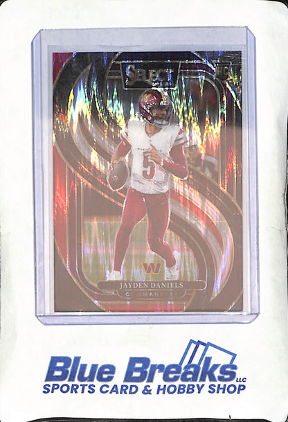 2024 Panini Select - Jayden Daniels - Premier Level - Red & Black Shock - Washington Commanders - Football - #112