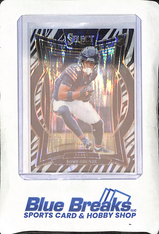 2024 Panini Select - Rome Odunze - Concourse Zebra Shock - Chicago Bears - Football - #3