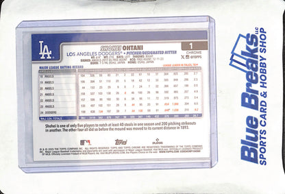 2025 Topps Chrome - Shohei Ohtani - Green Speckle Image Variation - 7/99 - Los Angeles Dodgers - Baseball - #1