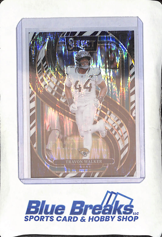 2024 Panini Select - Travon Walker - Premier Level Zebra Shock - Jacksonville Jaguars - Football - #197