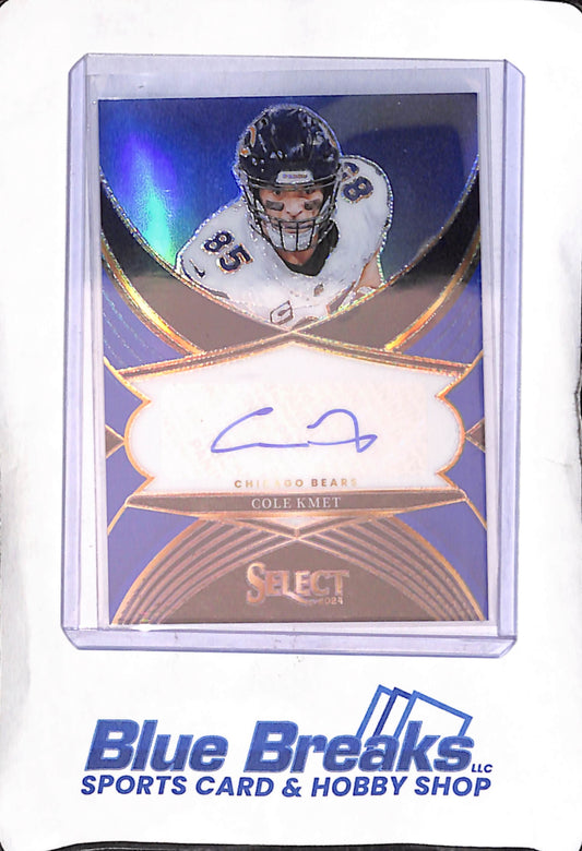 2024 Panini Select - Select Signatures - blue - Cole Kmet - auto - 62/99 - #SSP-CKT - football - Bears