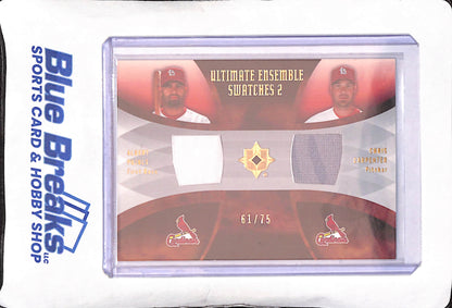 2007 Upper Deck Ultimate Collection - Albert Pujols - Chris Carpenter - Ultimate Ensemble Swatches 2 - Dual Relic 61/75 - St Louis Cardinals - Baseball - #ES-PC