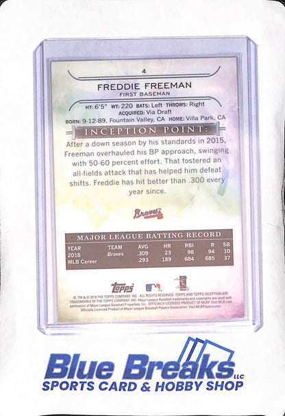 2019 Topps Inception - Freddie Freeman - Orange - 25/50 - Atlanta Braves - Baseball - #4
