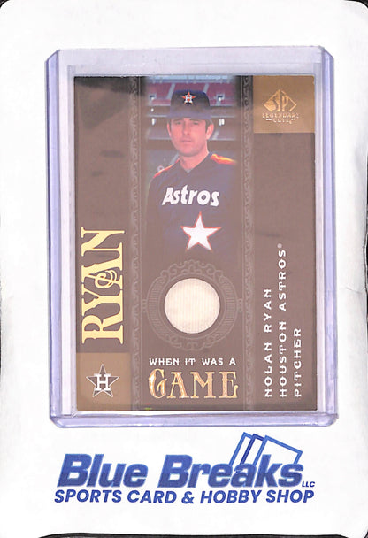 2017 Upper Deck Legendary Cuts - Nolan Ryan - When It Was A Game Relic - Houston Astros - Baseball - #WG-NR