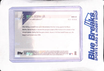2018 Topps Now - Ronald Acuna Jr - Week 20 Moment of the Week - RC - Atlanta Braves - Baseball - #MOW-20