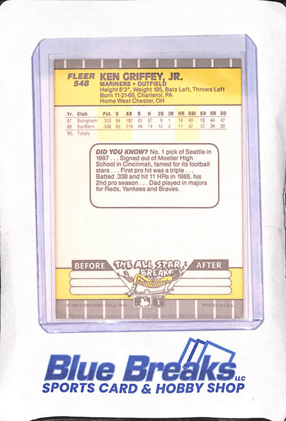 1989 Fleer - Ken Griffey Jr - RC - Seattle Mariners - Baseball - #548