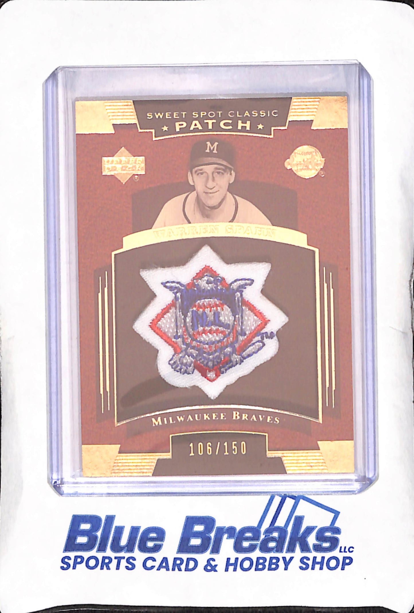2004 Upper Deck Sweet Spot - Warren Spawn - Sweet Spot Classic Patch - Relic - 106/150 - Milwaukee Braves - Baseball - #SSP-WS