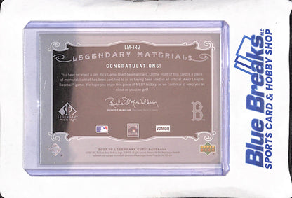 2007 SP Legendary Cuts - Jim Rice - Legendary Materials Quad Relic - 101/125 - Boston Red Sox - Baseball - #LM-JR2