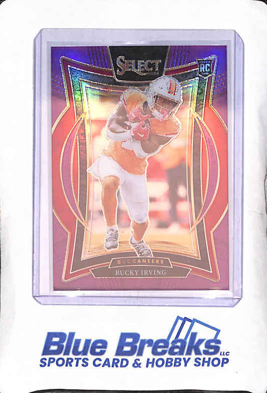 2024 Panini Select - Bucky Irving - Jersey Match Purple Refractor - RC - 7/75 - Tampa Bay Buccaneers - Football - #4