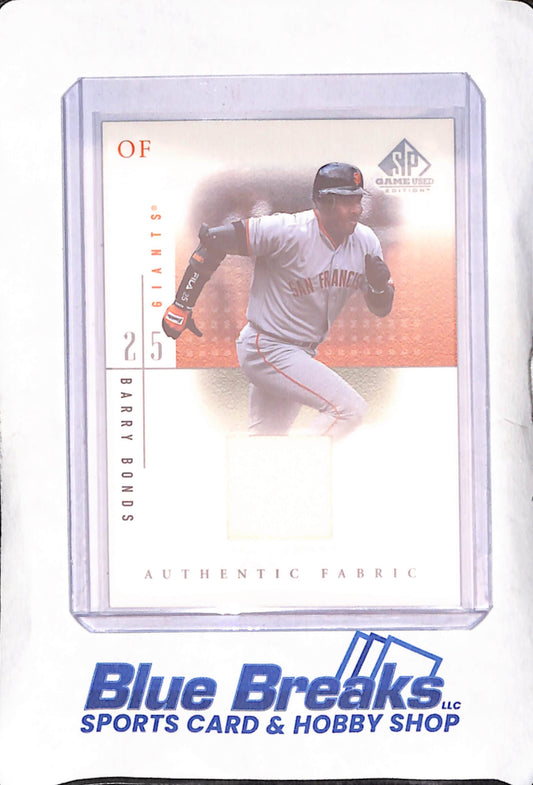 2001 Upper Deck SP Game Used - Barry Bonds - Authentic Fabric - Relic - San Francisco Giants - Baseball - #BB