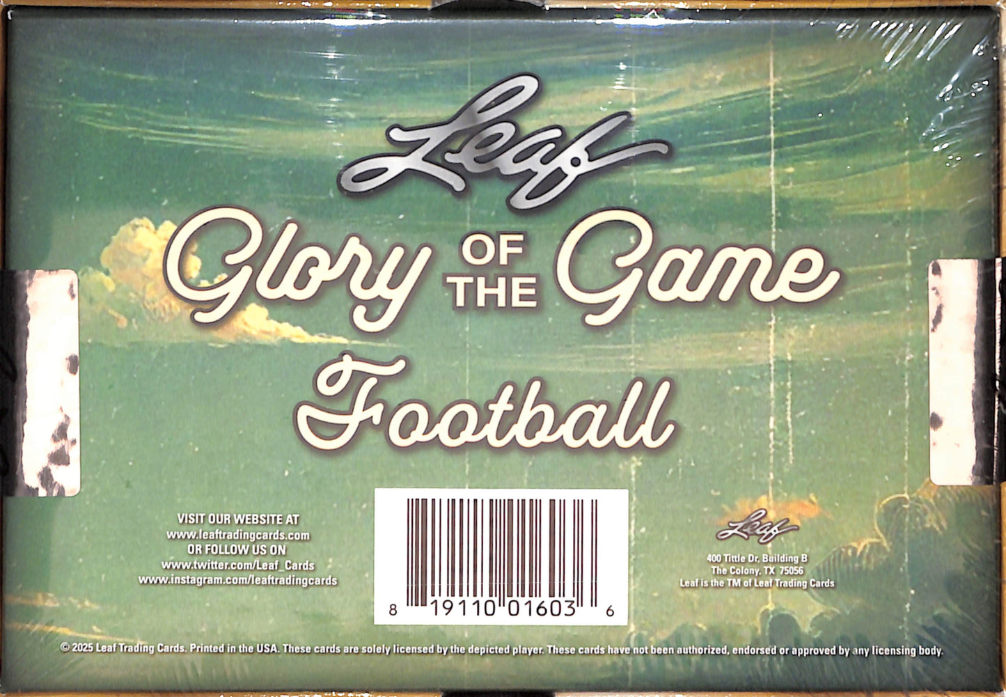 2025 Leaf Glory of the Game Football Hobby Box - Sealed Wax