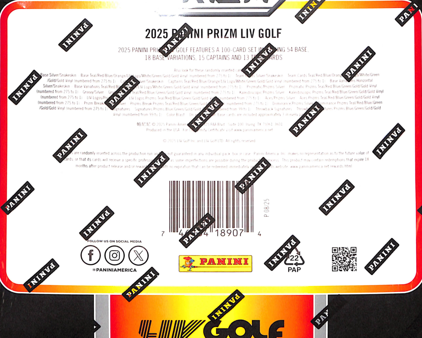2025 Panini Prizm Liv Golf Hobby Box - Sealed Wax