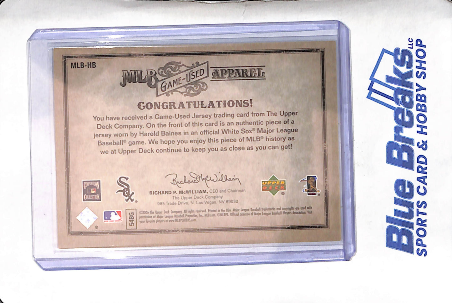 2006 Upper Deck - Artifacts - MLB Game Used Apparel - Silver Limited - Harold Baines - 137/200 - #MLB-HB - baseball - White Sox