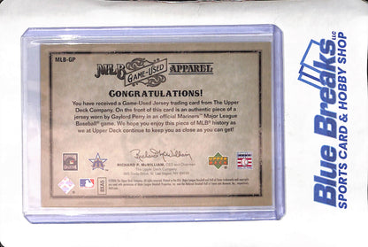 2006 Upper Deck - Artifacts - MLB Game-Used Apparel - Gold Limited - Gaylord Perry - 034/150 - #MLB-GP - baseball - Mariners