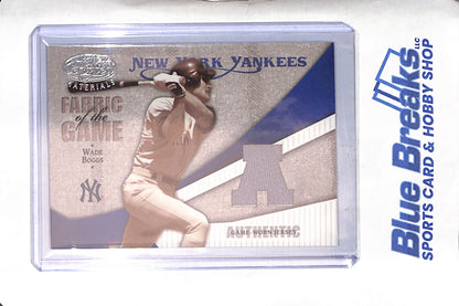 2004 Donruss - Leaf Certified - Fabric of the Game - Wade Boggs - #FG-119 - baseball - Yankees