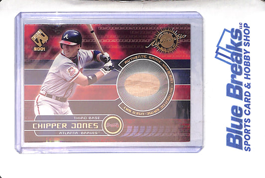 2001 Pacific - Private Stock - Chipper Jones - Game Used Bat - #25 - baseball - Braves
