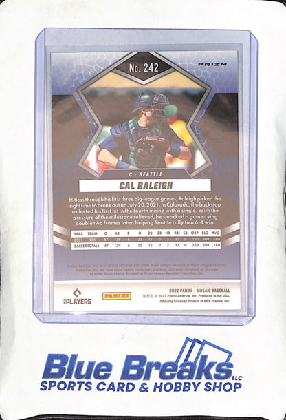 2022 Panini - Mosaic - Prizm - orange reactive - Cal Raleigh - RC - #242 - baseball - Mariners