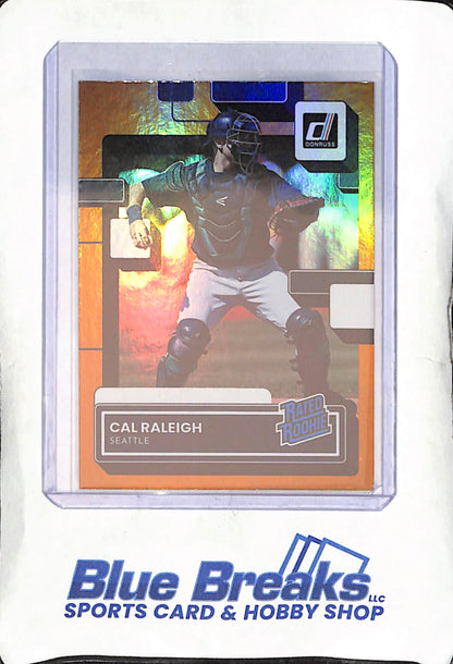 2022 Panini - Donruss - orange holo - Cal Raleigh - RC - #39 - baseball - Mariners