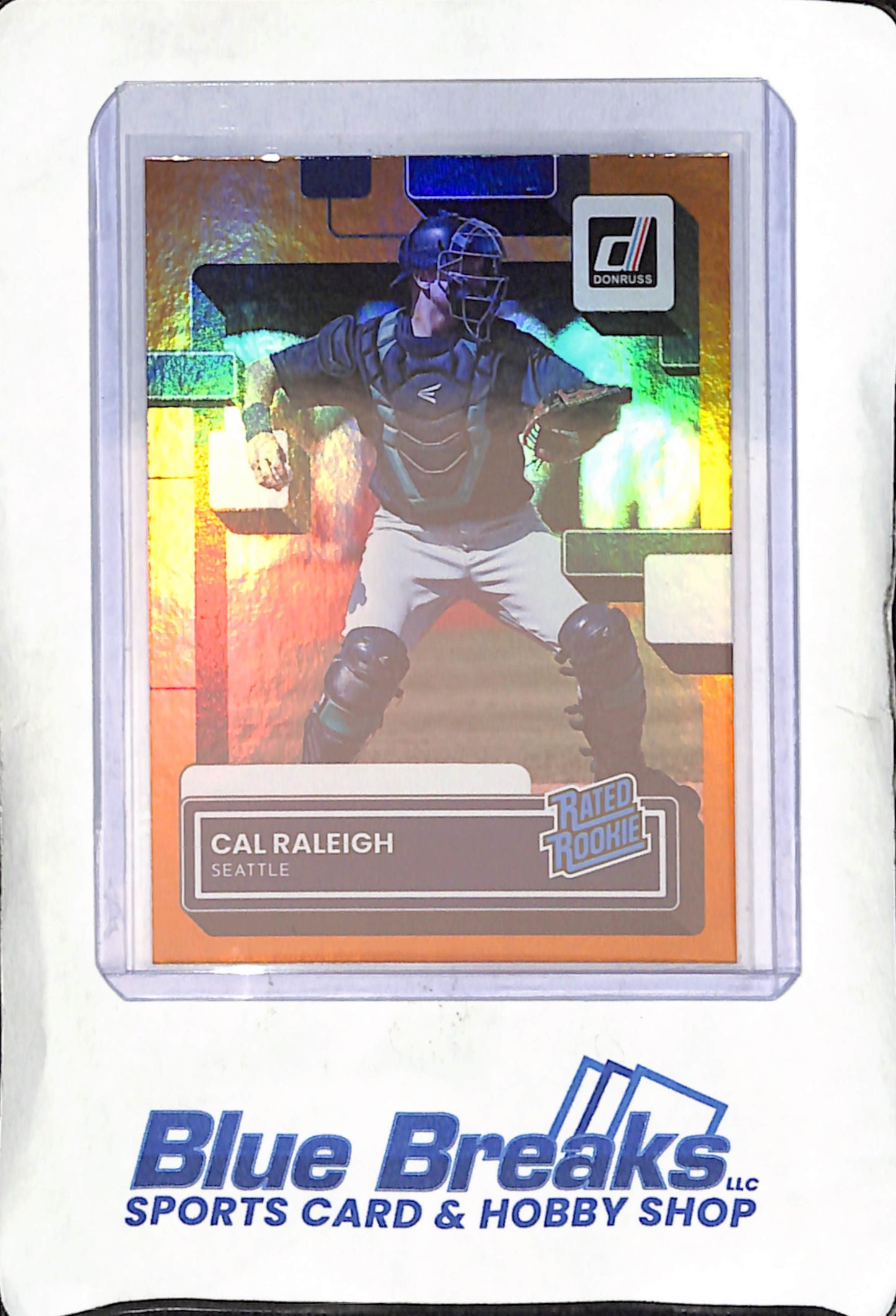 2022 Panini - Donruss - Orange Holo - Cal Raleigh - RC - #39 - baseball - Mariners