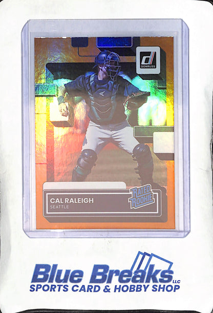 2022 Panini - Donruss - Orange Holo - Cal Raleigh - RC - #39 - baseball - Mariners
