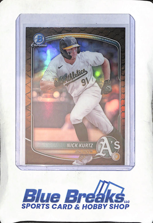 2025 Bowman Chrome - Reptilian - Nick Kurtz - #BCP-114 - baseball - Athletics