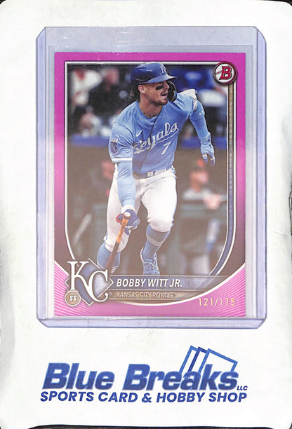 2025 Bowman - pink border - Bobby Witt Jr - 121/175 - #7 - baseball - Royals