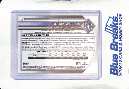 2025 Bowman - pink border - Bobby Witt Jr - 121/175 - #7 - baseball - Royals