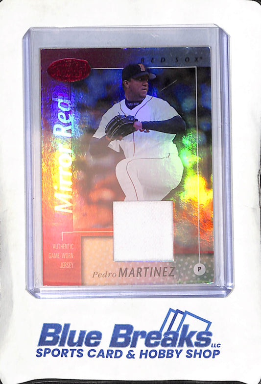 2002 Donruss - Leaf Certified - Mirror Red - Pedro Martinez - relic - 138/150 #98 - baseball - Red Sox