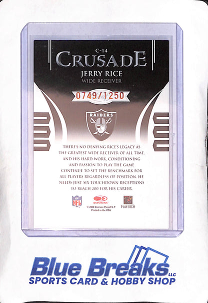 2004 Donruss - Leaf Rookies & Stars - Crusade - Jerry Rice - 0749/1250 - #C-14 - Raiders