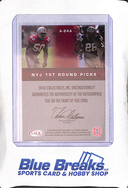 2008 Sage - Draft Picks - Vernon Gholston - Dustin Keller - auto - #A-84A - football - Jets