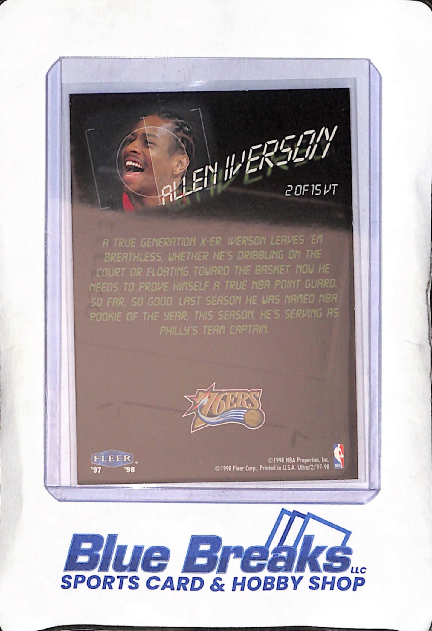 1998 Fleer - Ultra - View to a Thrill - Allen Iverson - 2 of 15 - basketball - 76ers