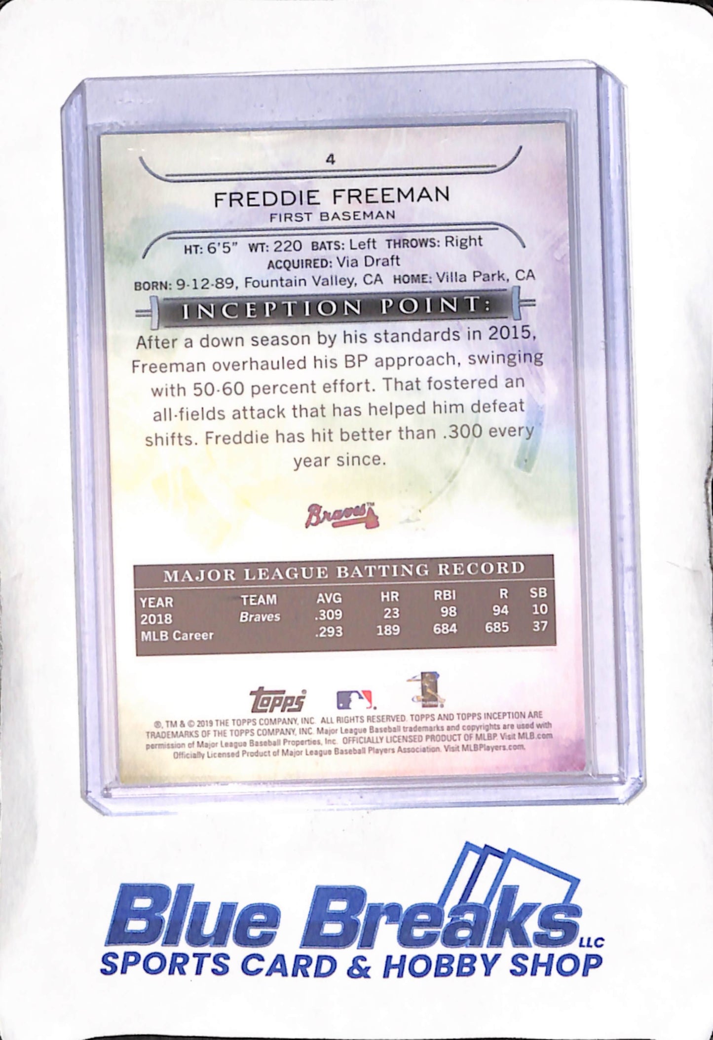 2019 Topps Inception - red - Freddie Freeman - 36/75 - #4 - baseball - Braves