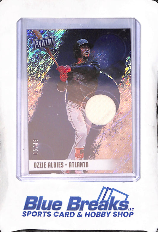 2018 Panini - The National - blue - Ozzie Albies - relic - 05/49 - #OA - baseball - Braves