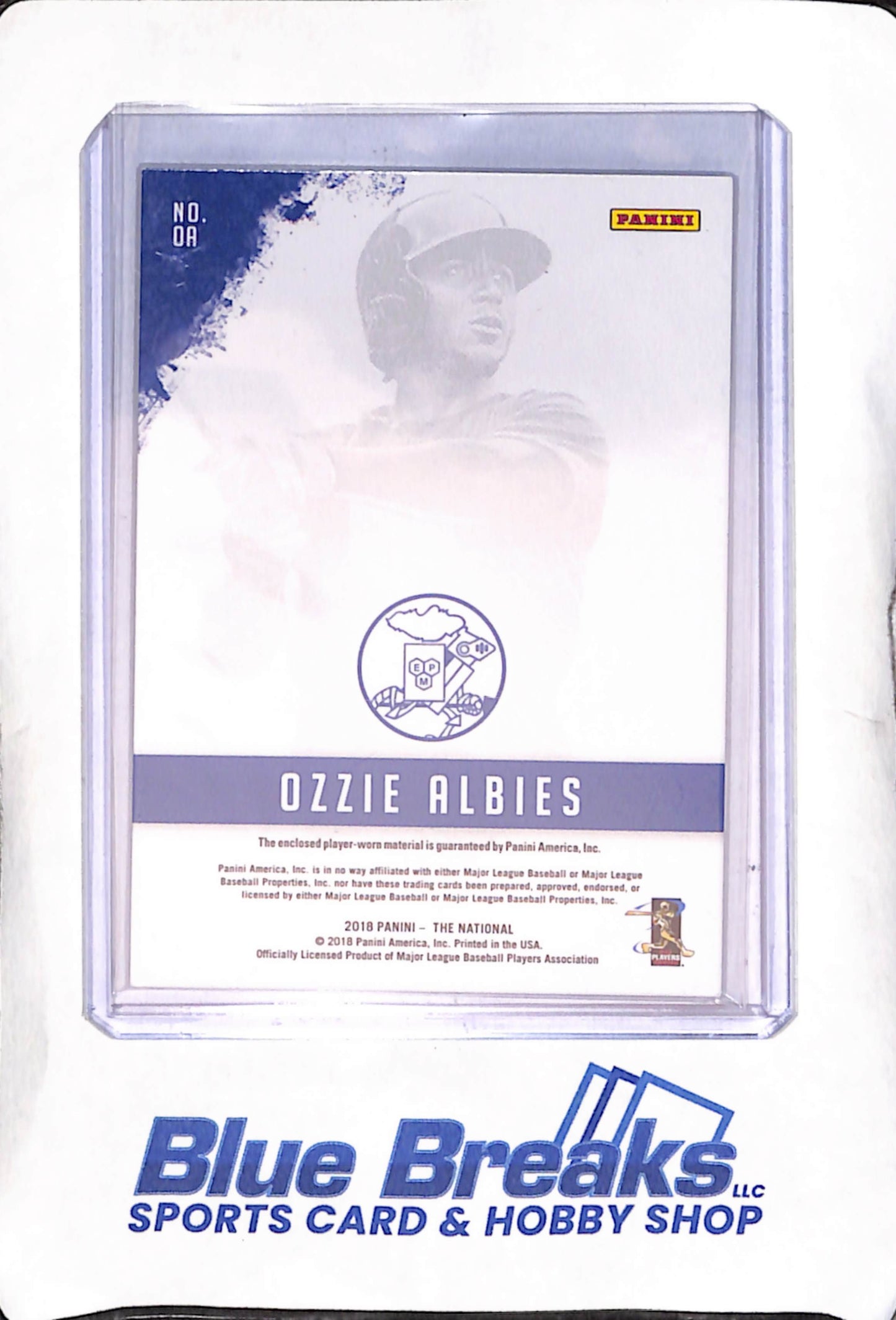 2018 Panini - The National - blue - Ozzie Albies - relic - 05/49 - #OA - baseball - Braves
